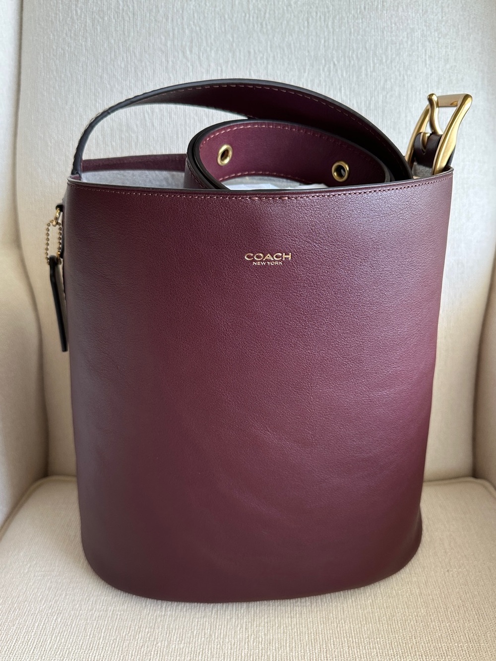 Coach Bleecker Bucket Bag Merlot/Brass